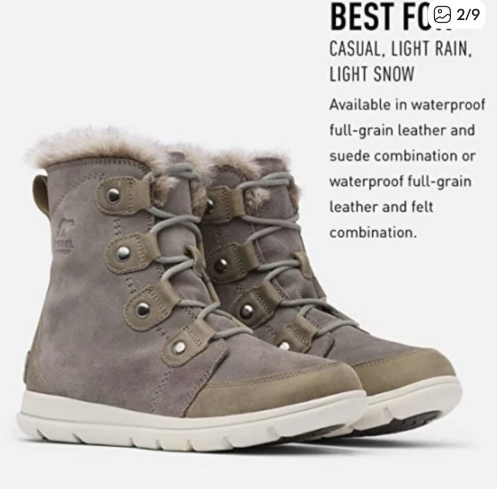 Sorel explorer Joan waterproof winter boots warm lace up boots size 8 outdoorsy